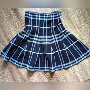 High Waisted Knitted Flared Pleated Skater Skirt